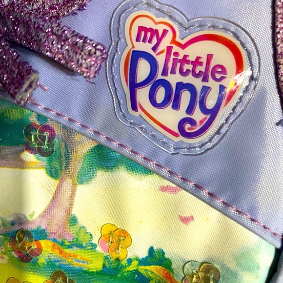 MY LITTLE PONY NWOT VINTAGE 2004 MINI HAND BAG EMBOSSED, SEQUINS, LAVENDER - Picture 5 of 15